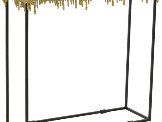 Κονσόλα Bulco 287-000018 80,5x28x72cm Gold-Black Μέταλλο