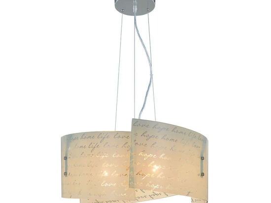 Φωτιστικό Οροφής Signa 302500301 Ø50x150cm Decorated White Trio Lighting Μέταλλο,Γυαλί