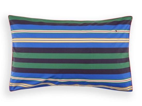 Μαξιλαροθήκη Vibe 695069 Blue-Green Tommy Hilfiger 50X80 100% Βαμβάκι