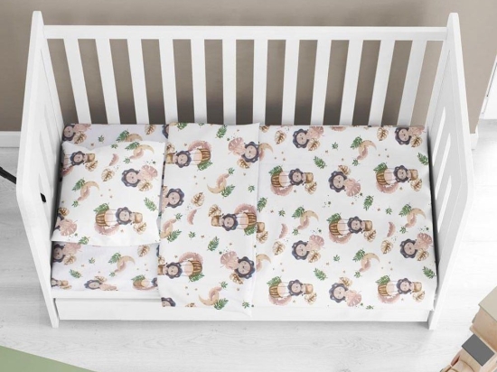 Σεντόνια Βρεφικά Lion 532 (Σετ 3τμχ) Beige DimCol Κούνιας 120x160cm 100% Βαμβάκι