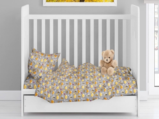 Πάπλωμα Βρεφικό Fox 53 Grey DimCol 120x160cm 100% Βαμβακερή Φανέλα