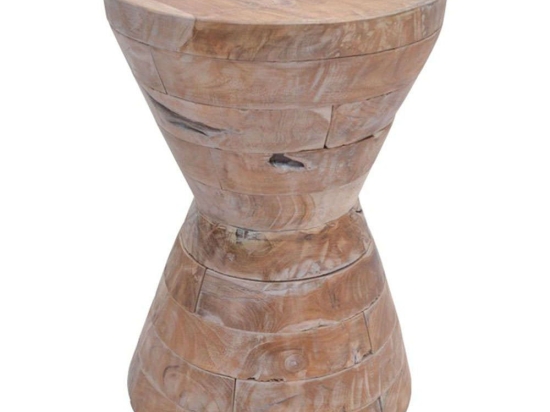 Tραπεζάκι Βοηθητικό Zerlian 315-000010 Φ35x46cm Natural-White