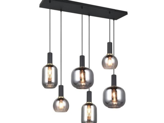 Φωτιστικό Οροφής - Ράγα Diva 319800632 92x35x150cm 6xE27 10W Chrome-Black Trio Lighting
