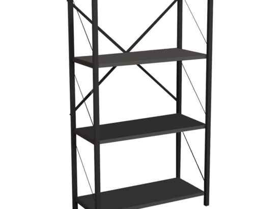 Βιβλιοθήκη Jackrey 321-000011 60x30x114cm Black-Anthracite