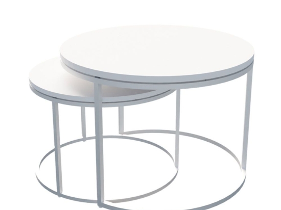 Τραπέζια Σαλονιού Solme 321-000112 (Σετ 2Τμχ) 60x75x40/60x75x45cm White
