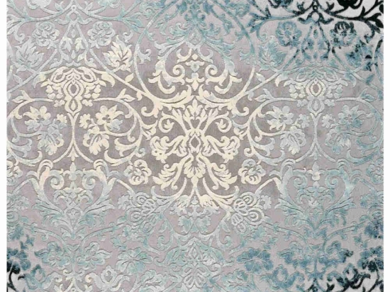 Χαλί Vintage 19242-953 Silver-Petrol Merinos 166Χ236cm