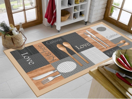 Χαλάκι Κουζίνας Cutlery 262 Multi DimCol 80X200cm Πολυέστερ