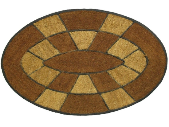 Πατάκι Εισόδου Indian 002 Oval 60X90cm Beige-Red Sdim 60 X90