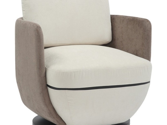 Πολυθρόνα Περιστρεφόμενη Coupa 350-000024 75x77x79cm Beige-Taupe