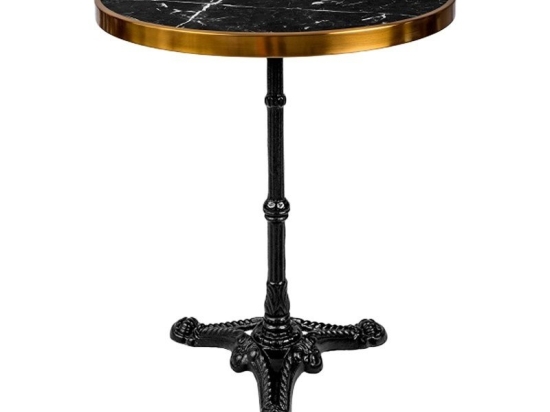 Τραπέζι Στρογγυλό Andeket 366-000008 Φ57x72cm Marble Black-Gold