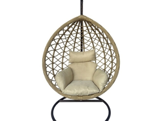 Κρεμαστή Φωλιά Lyere 368-000001 120x108x195cm Brown-Beige