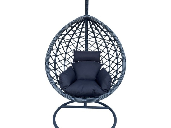 Κρεμαστή Φωλιά Lyere 368-000002 120x108x195cm Grey-Black
