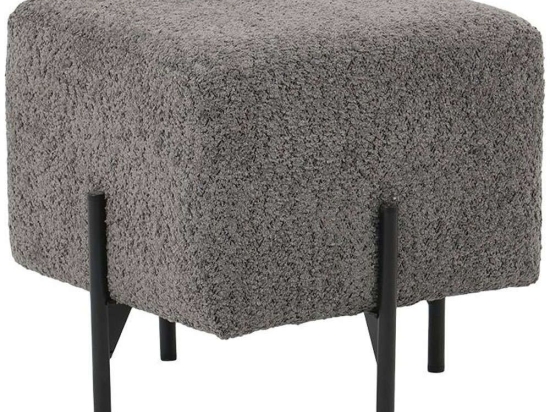 Σκαμπό Ivanna 370-124-049 38x38x36cm Grey-Black