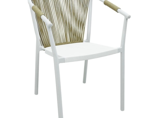 Πολυθρόνα Convince 373-000001 56x63x82cm Natural-White