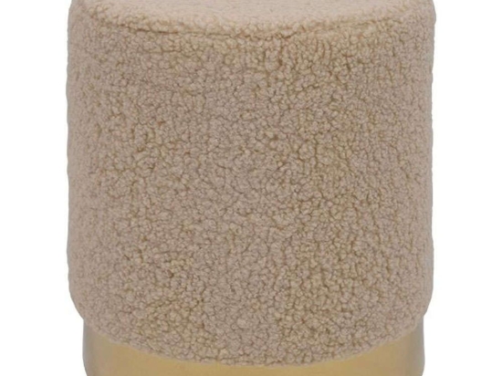 Σκαμπό 373-223-225 34x37cm Beige-Gold