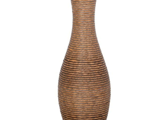 Βάζο 374-225-612 70cm Natural-Grey Rattan,Artificial Leather