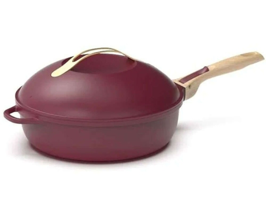 Τηγάνι Αντικολλητικό Με Καπάκι Fabulous FAB28RG 28cm 4,5lt Bordo Cookut 28cm