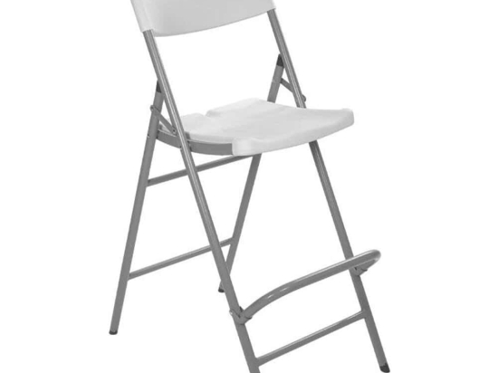 Σκαμπό Μπαρ Catering Αναδιπλούμενο 377-124-035 74x47x112cm White