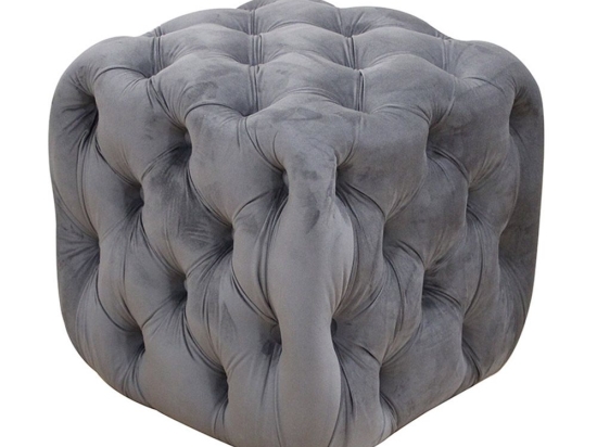 Σκαμπό Astra Velvet 40.0161 45x45x45cm Grey Zita Plus