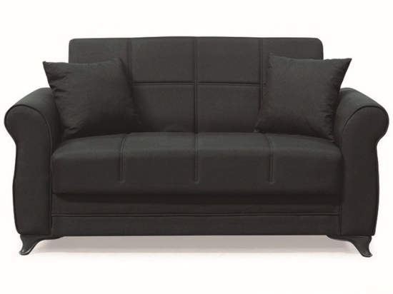 Καναπές-Κρεβάτι Διθέσιος Lena 40.0300 150x80x75/125x100cm Black Zita Plus