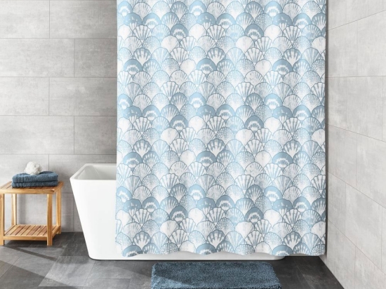 Κουρτίνα Μπάνιου Concha 7832 754 Blue Kleine Wolke 180Πx200Υ Πολυέστερ