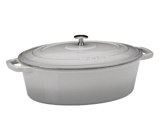 Γάστρα Οβάλ Μαντεμένια Calido 12609  36x29cm/9,3Lt Light Grey Kela Μαντέμι