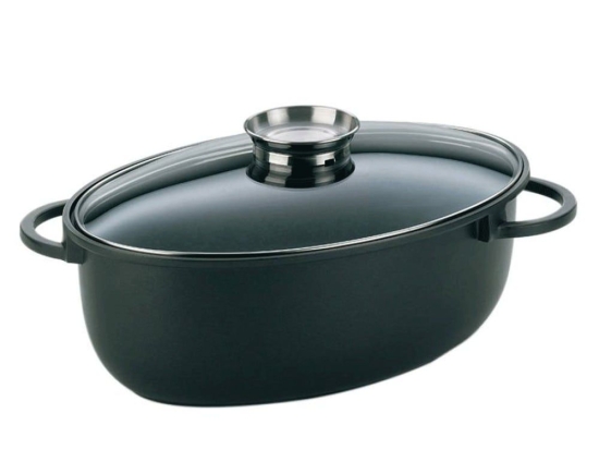Γάστρα Οβάλ Kerros 15153 45x18cm/8Lt Anthracite Kela Αλουμίνιο,Γυαλί