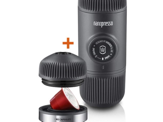 Φορητή Μηχανή Espresso + NS Adaptor Nanopresso 20.08.1552 15,6x7,1x6,2cm/6,6x6,2x6,2cm Black Wacaco