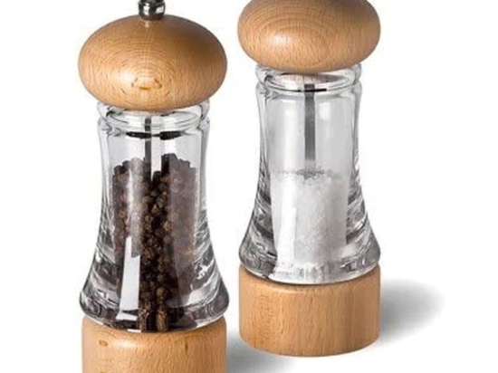 Μύλοι Αλατιού/Πιπεριού Basics (Σετ 2Τμχ) H755280 16cm Clear-Natural Cole & Mason Acrylic