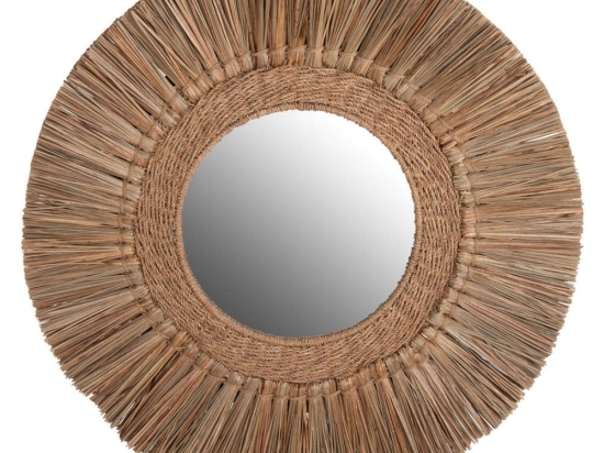Καθρέπτης Τοίχου HM7831 Φ70cm Με Πλαίσιο Mendong Natural Grass