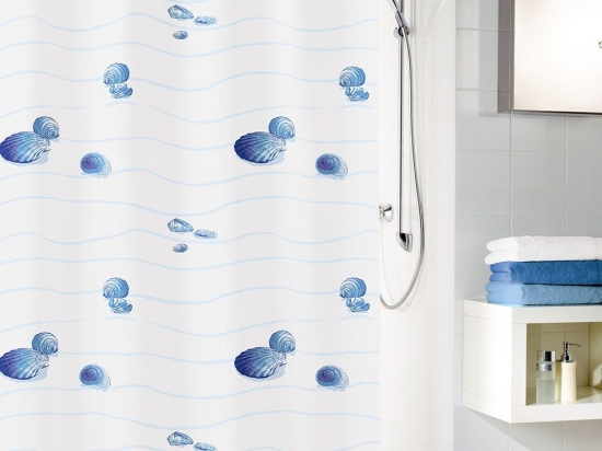 Κουρτίνα Μπάνιου Miami 5163 Blue Kleine Wolke 180Πx200Υ 180x200cm Πολυέστερ