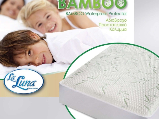 Αδιάβροχο Προστατευτικό Επίστρωμα Bamboo White La Luna Ημίδιπλο Bamboo-Πολυέστερ