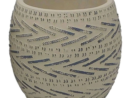 Κασπώ Γραμμές 06-00-23406 Φ15x13cm Ecru Marhome Κεραμικό