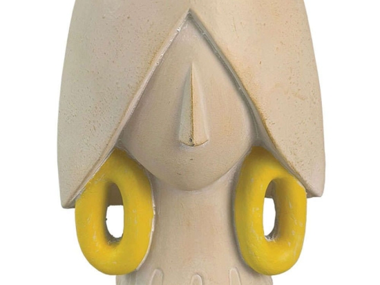 Κασπώ Πρόσωπο 06-00-24555 19,5x14,5x20cm Beige-Yellow Marhome Πολυρεσίνη