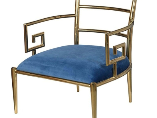 Πολυθρόνα Stru 39514 67x75x85cm Gold-Blue
