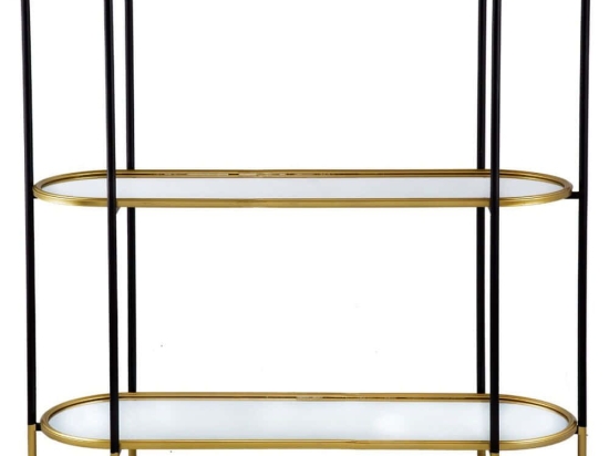 Κονσόλα Irregular 82960-DS-SA 124x42x127cm Black-Gold Μέταλλο,Γυαλί