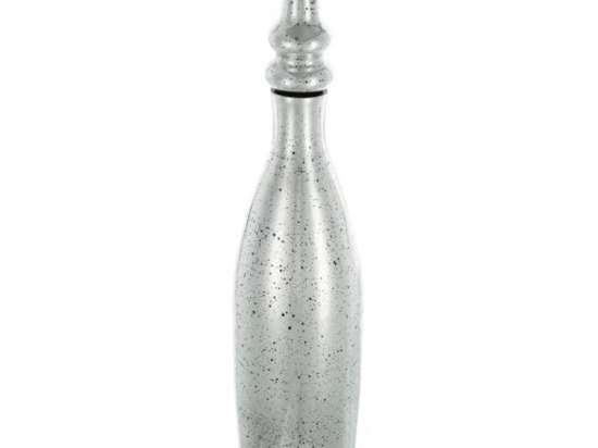 Βάζο Διακοσμητικό Με Πώμα 70455 14x14x53cm Silver Artekko Γυαλί