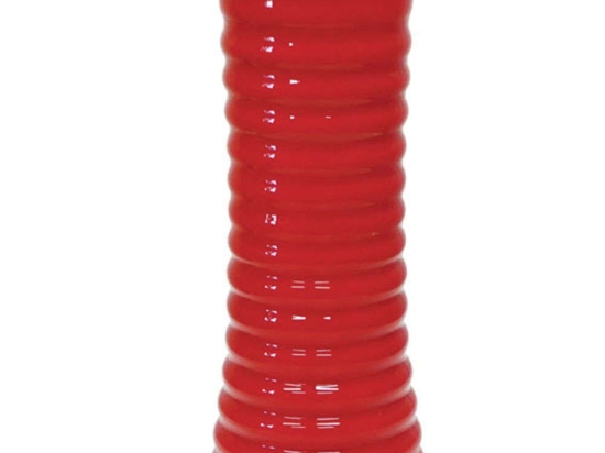 Βάζο Ριγέ 15-00-18101 35cm Red Marhome Γυαλί