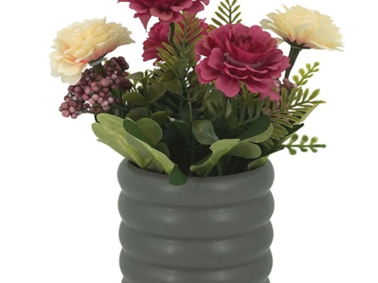 Τεχνητά Γαρυφαλλάκια Σε Κασπώ 00-00-23331 23cm Multi Marhome Πλαστικό, Ύφασμα