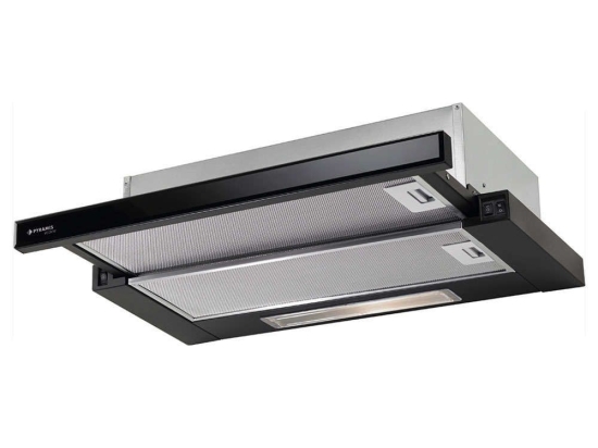 Απορροφητήρας Συρόμενος Ecoline 065032801 Με Γυαλί 60cm Black Pyramis Ανοξείδωτο Ατσάλι