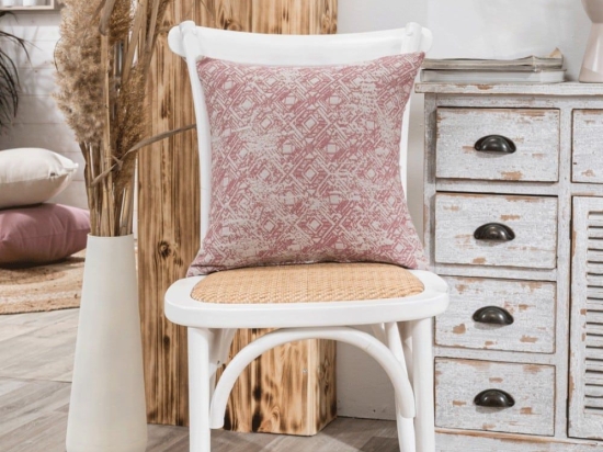 Μαξιλάρι Διακοσμητικό (Με Γέμιση) Felicia 06 Pink Teoran 43X43 Βαμβάκι-Πολυέστερ