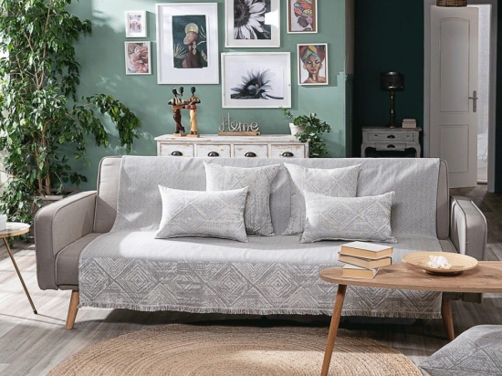 Ριχτάρι Izola 04 Grey Teoran Διθέσιο 180x250cm Βαμβάκι-Πολυέστερ