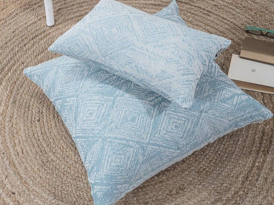 Μαξιλαροθήκη Διακοσμητική Δαπέδου Izola 05 Blue Teoran 65Χ65 Βαμβάκι-Πολυέστερ