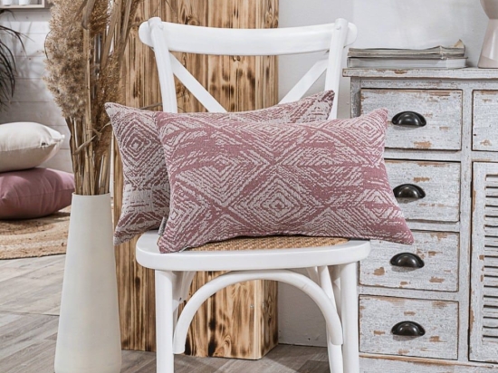 Μαξιλαροθήκη Διακοσμητική Izola 06 Pink Teoran 30X50 Βαμβάκι-Πολυέστερ