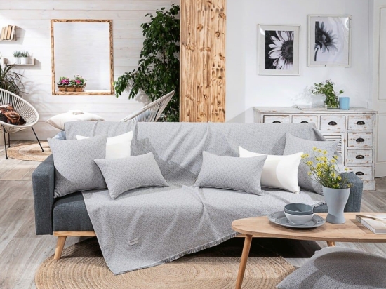 Ριχτάρι Sorrento 04 Grey Teoran Διθέσιο 180x250cm Βαμβάκι-Πολυέστερ