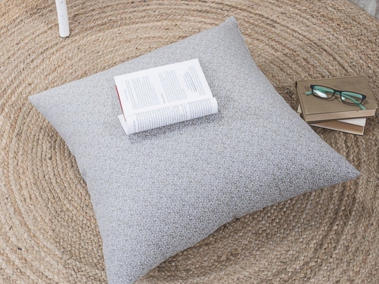 Μαξιλαροθήκη Διακοσμητική Δαπέδου Sorrento 04 Grey Teoran 65Χ65 Βαμβάκι-Πολυέστερ