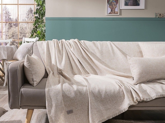 Ριχτάρι Milazzo 01 Ecru Teoran Διθέσιο 180x250cm Βαμβάκι-Πολυέστερ