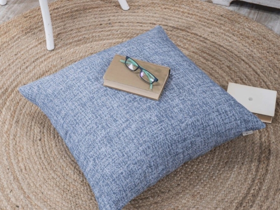 Μαξιλαροθήκη Διακοσμητική Δαπέδου Milazzo 05 Blue Teoran 65Χ65 Βαμβάκι-Πολυέστερ