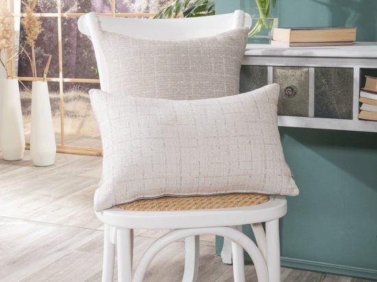 Μαξιλαροθήκη Διακοσμητική Noto 01 Ecru Teoran 30X50 Cotton-Polyester