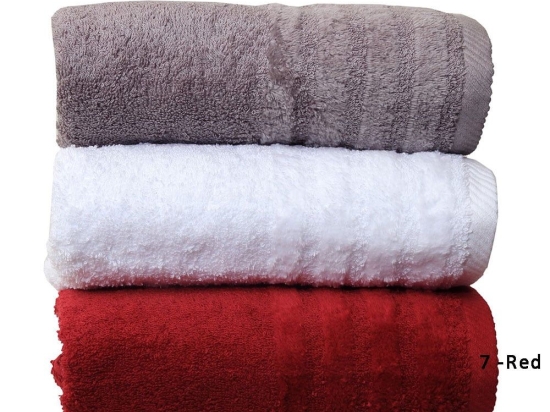 Πετσέτα Spa 7 Red Anna Riska Προσώπου 50x100cm 100% Βαμβάκι